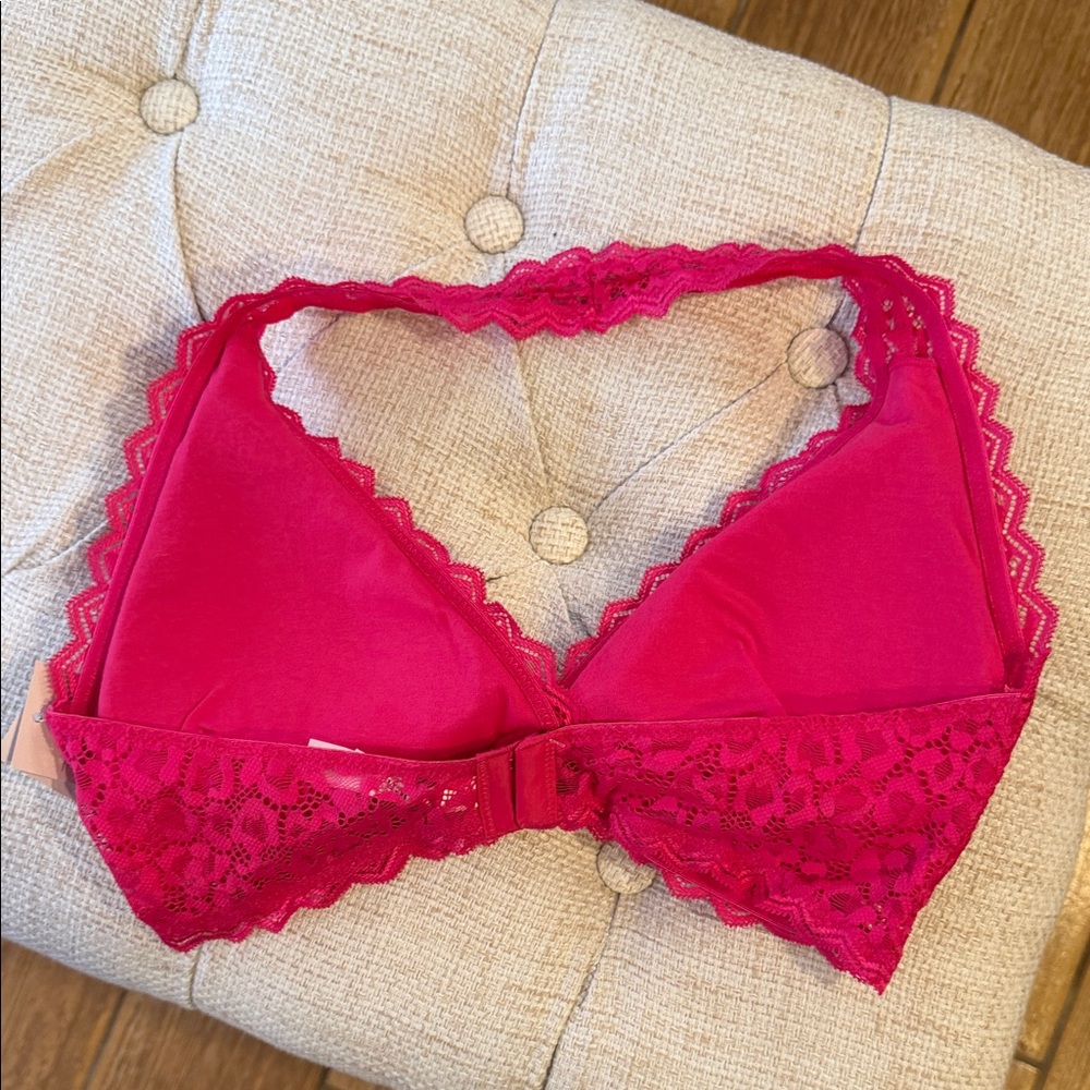 Auden Lace Halter Bralette in Bold Pink - Picture 6 of 6
